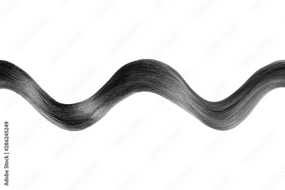 Brown shiny hair wave, isolated over white Brown shiny hair wave, isolated over white