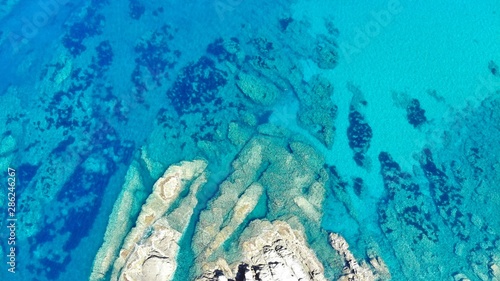 vue aérienne du Capo Pecora, Costa verde, Sardaigne, Italie