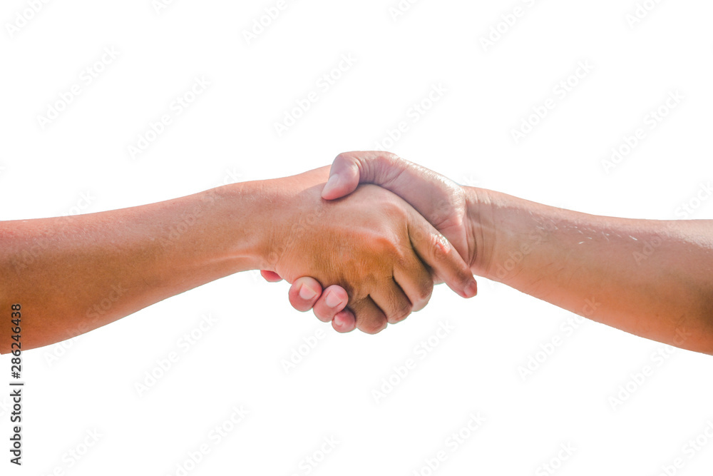 People shaking hands communicate the meaning of unity Business cooperation success teamwork