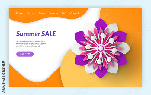 Summer sale vector, special proposition from shops and stores, clearance and promotions of supermarkets, discounts and price reduction. Website or webpage template, landing page flat style