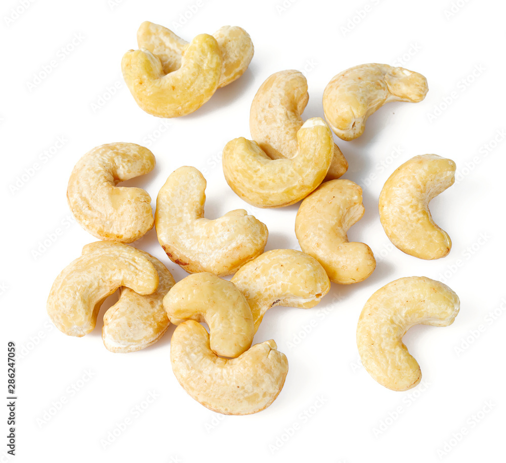 Fototapeta premium raw cashew isolated on white