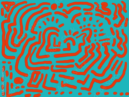 Digital painting of a graffiti pattern