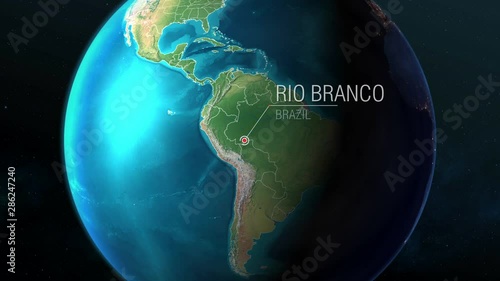 Brazil - Rio Branco - Zooming from space to earth