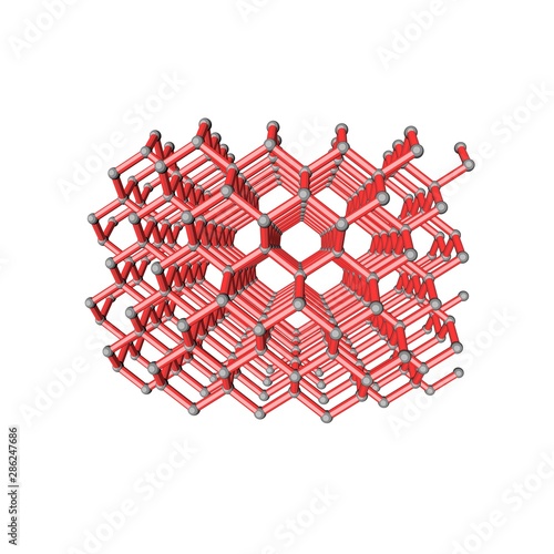 Diamond model molecule. 3D ...