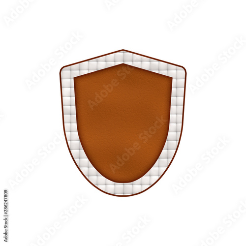 Leather textured badge in f...