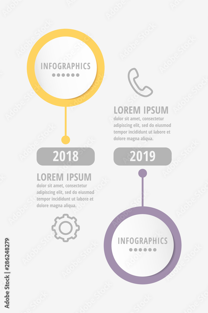 Vector infographic flat template circles for two paper label, diagram, graph, presentation. Business concept with 2 options. Blank space for content, step for step, timeline, workflow, marketing Vector infographic flat template circles for two paper label, diagram, graph, presentation. Business concept with 2 options. Blank space for content, step for step, timeline, workflow, marketing