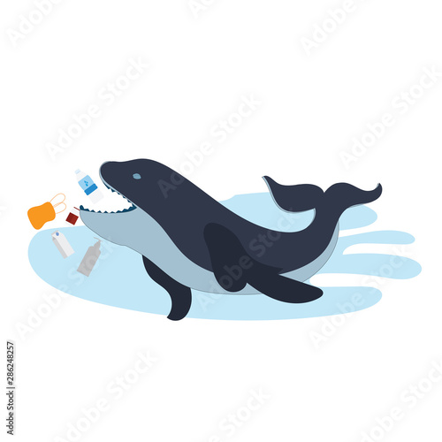 Poster or card design to Stop Ocean Plastic Pollution.