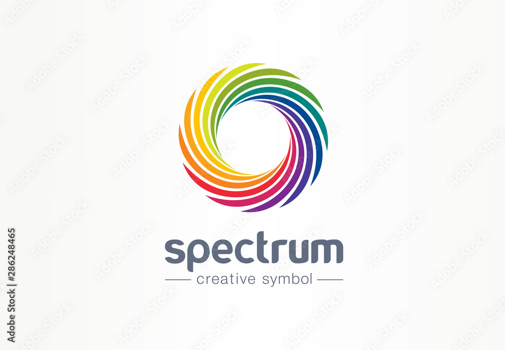 Spectrum, spiral rainbow creative symbol concept. Swirl palette, sunlight mix abstract business logo idea. Colorful circle, gradient icon. Corporate identity logotype, company graphic design tamplate Spectrum, spiral rainbow creative symbol concept. Swirl palette, sunlight mix abstract business logo idea. Colorful circle, gradient icon. Corporate identity logotype, company graphic design tamplate
