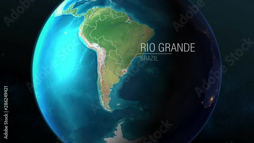 Brazil - Rio Grande - Zooming from space to earth