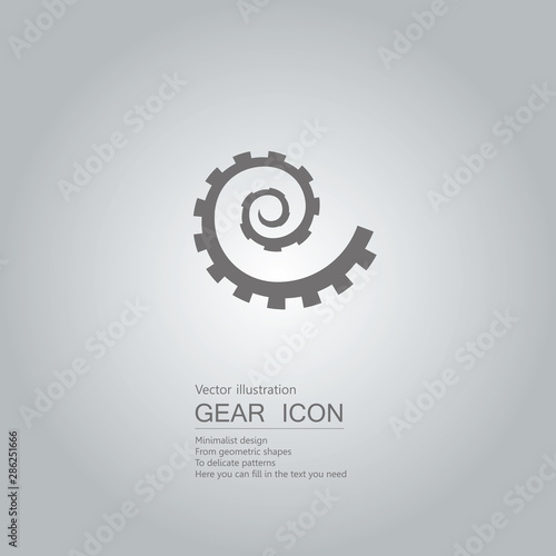 Vector drawn gear icon. The background is a gray gradient.