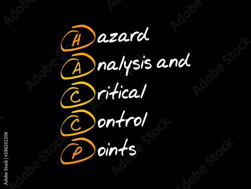 HACCP - Hazard Analysis and Critical Control Points acronym, concept background