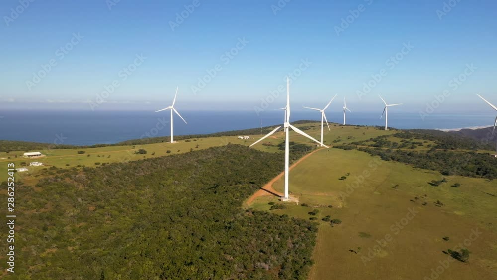 Aerial view of windmills in South Africa
