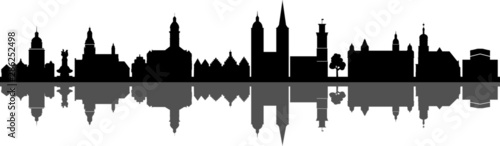 Tableau sur toile Altenburg Thuringia Skyline Vector Silhouette