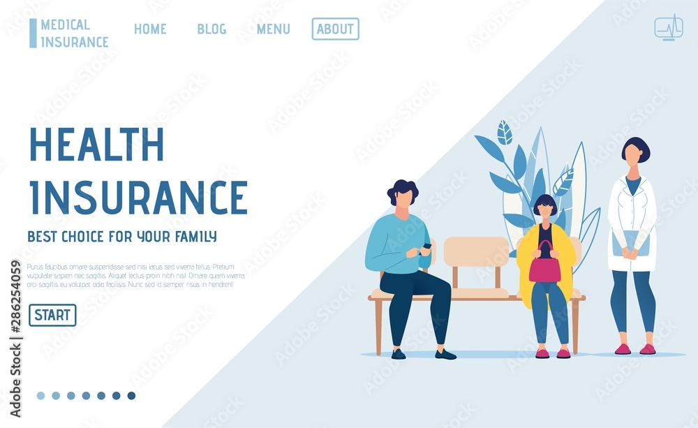Landing Page Offer Health Insurance Online Service