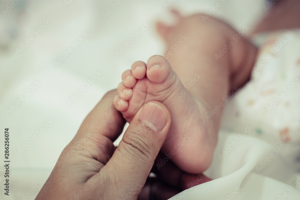 New born baby foot,selective focus New born baby foot,selective focus