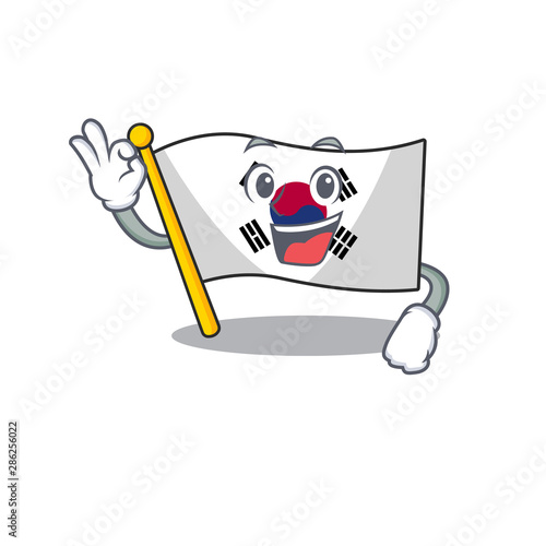 Okay korean flag in the cartoon shape