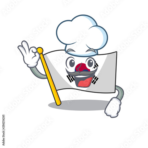 Chef korean flag in the cartoon shape photo