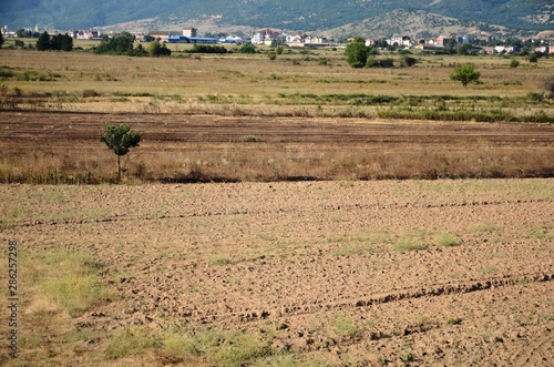 Mac  doine du Nord   Vues a  riennes de la campagne entre Ohrid et Struga depuis une montgolfi  re