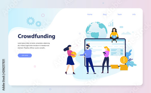 Crowdfunding concept. Idea of raising money for business