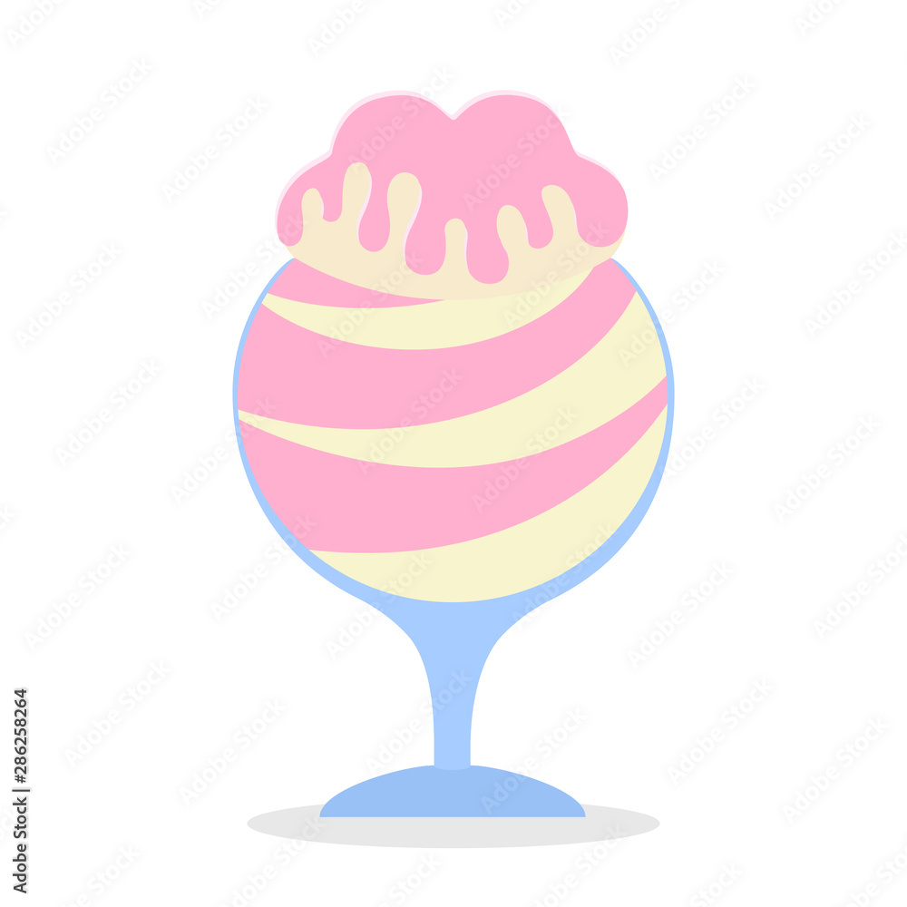 Ice cream, delicious dessert. Tasty ice cream with topping Ice cream, delicious dessert. Tasty ice cream with topping