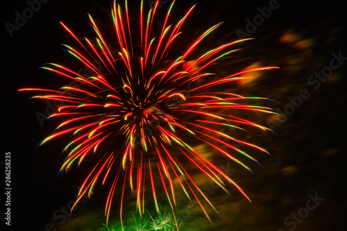 Colorful fireworks in night sky