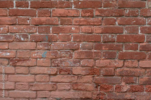 Old Red Brick Wall with Lots of Texture backdrop copy space