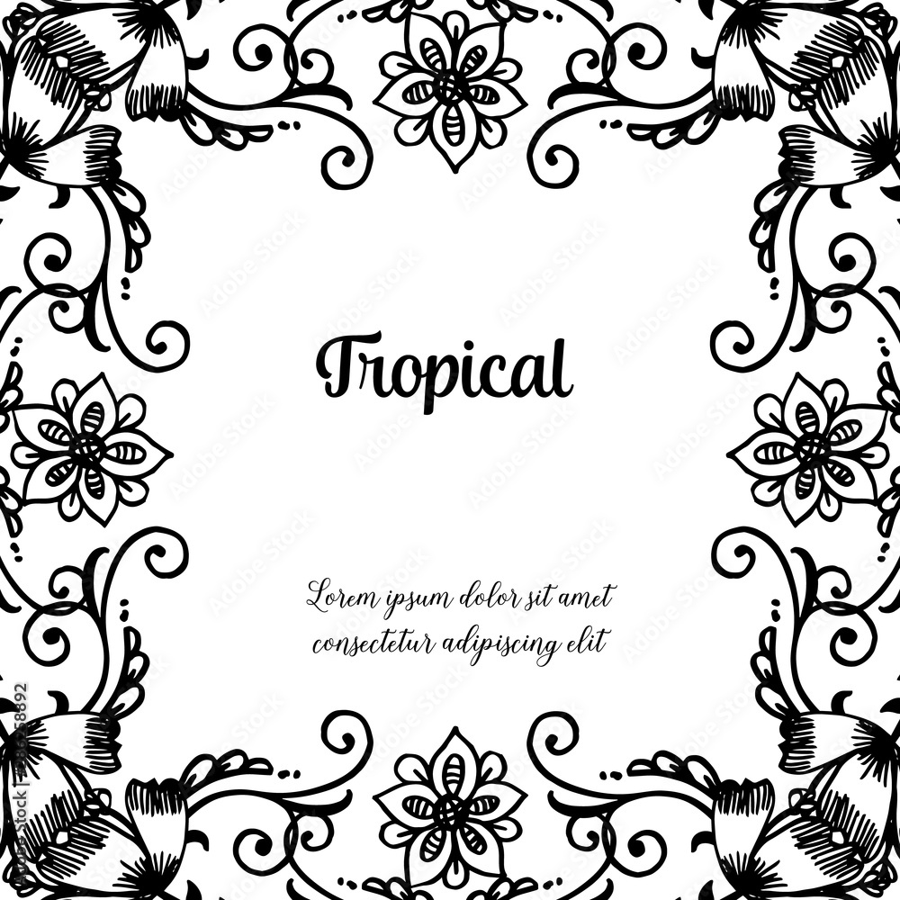 Text tropical, for design pattern wreath frame, for various cards. Vector Text tropical, for design pattern wreath frame, for various cards. Vector