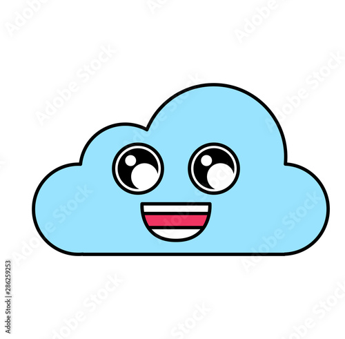 Charmed cloud sticker outline illustration