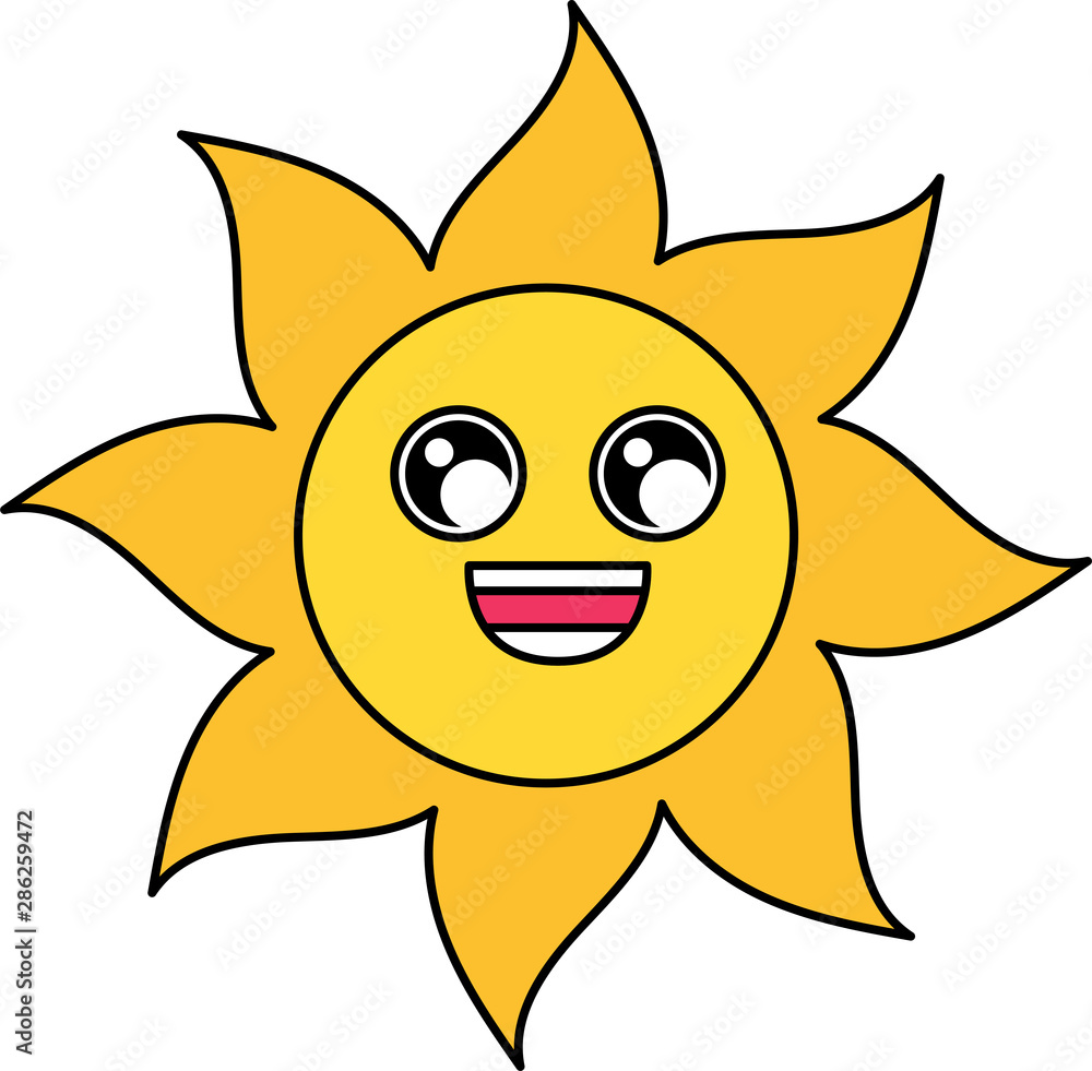 Charmed sun sticker outline illustration