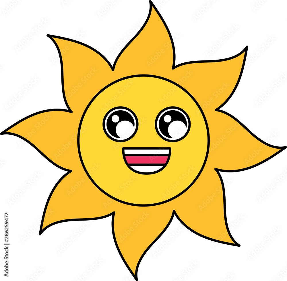 Charmed sun sticker outline illustration Charmed sun sticker outline illustration