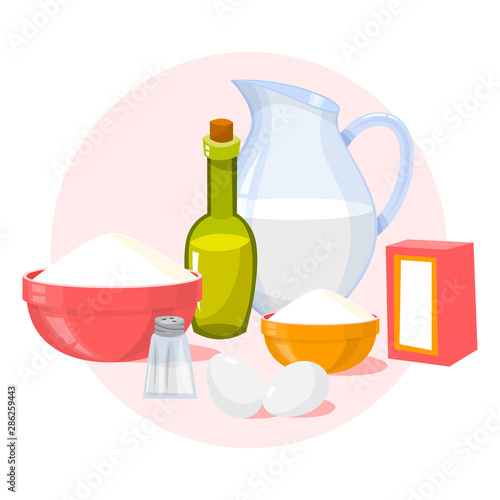 Ingredients for homemade tasty pancake