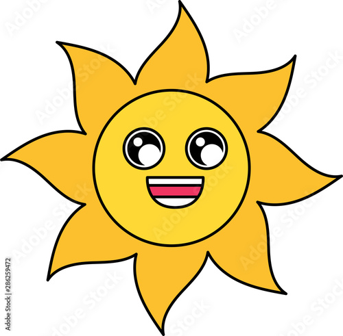 Charmed sun sticker outline illustration