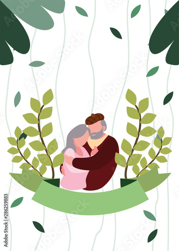 happy grandparents day flat design