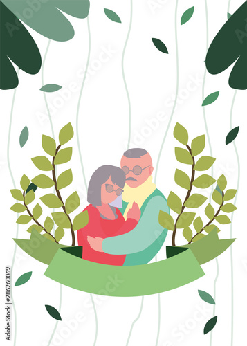happy grandparents day flat design