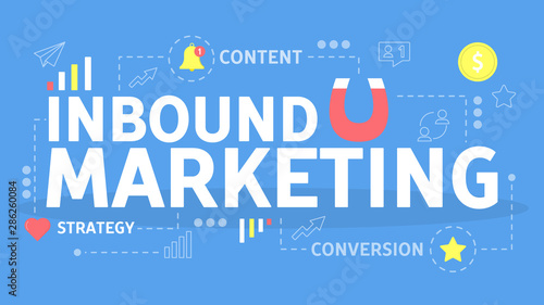 Inbound marketing concept. Magnet as a metaphor