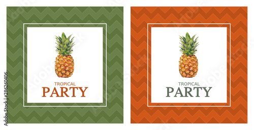 Tropical Party Flyer mit Ananas