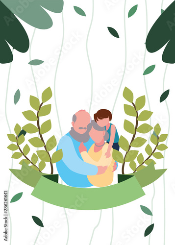 happy grandparents day flat design
