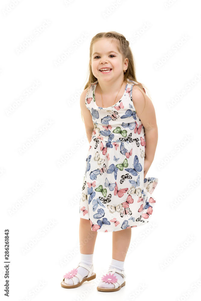 Beautiful little girl laughing. Isolated on white background. Beautiful little girl laughing. Isolated on white background.