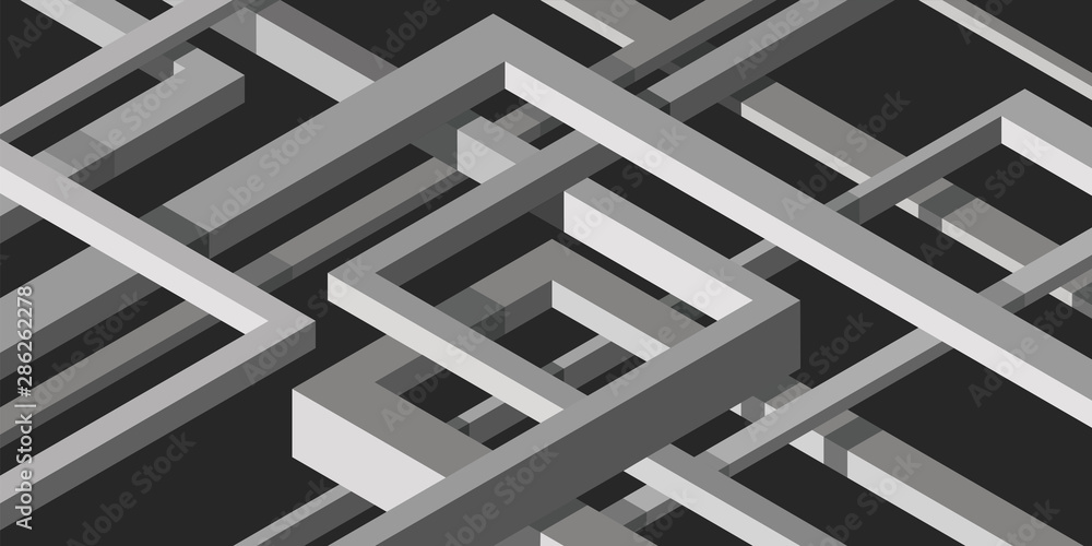 3D Twisted Composition of abstract plexus forms. Labyrinth shapes. Vector unreal construction background 3D Twisted Composition of abstract plexus forms. Labyrinth shapes. Vector unreal construction background