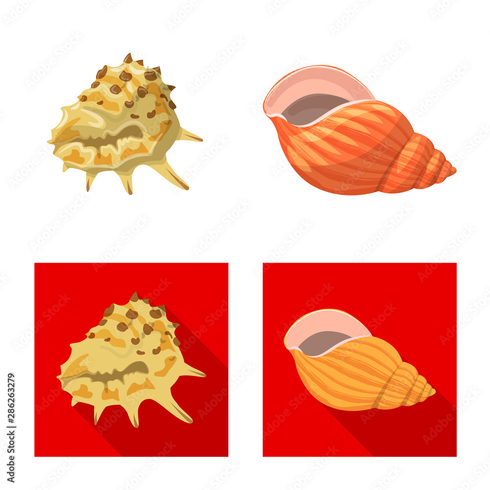 Obraz premium Isolated object of animal and decoration symbol. Collection of animal and ocean stock symbol for web.