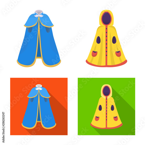 Isolated object of material and clothing symbol. Collection of material and garment stock symbol for web.