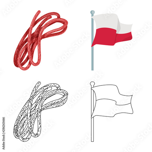 Isolated object of traditional and tour symbol. Set of traditional and landmarks stock vector illustration.