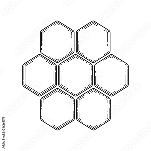 Abstract watercolor honeycomb design isolated on white background