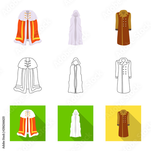Isolated object of material and clothing symbol. Collection of material and garment stock symbol for web. © Svitlana