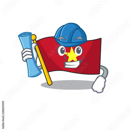 Architect flag vietnam isolated with the character