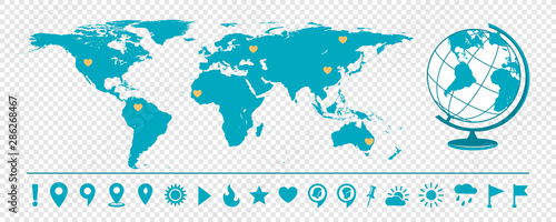 Isolated World map for your design