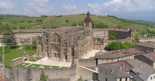 Flying to Saint-Antoine-l'Abbaye, Isère, labelled Les Plus Beaux Villages de France