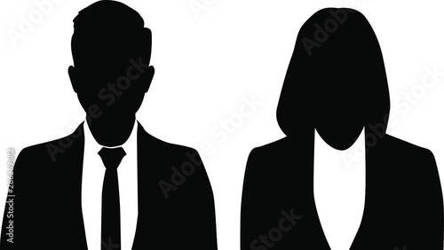 Man and woman silhouette isolated on white
