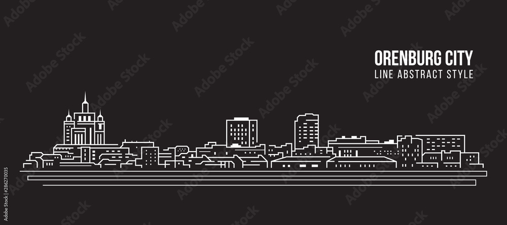 Cityscape Building Line art Vector Illustration design - Orenburg city