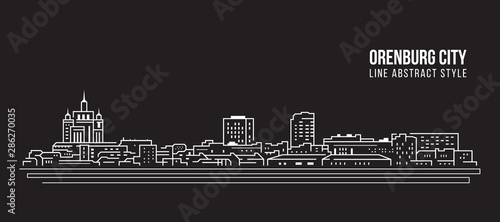 Cityscape Building Line art Vector Illustration design - Orenburg city
